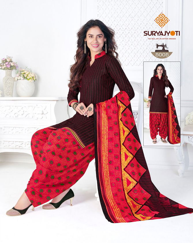 Suryajyoti Trendy Patiyala 5 Casual Daily Wear Cotton Printed Dress Materail Collection